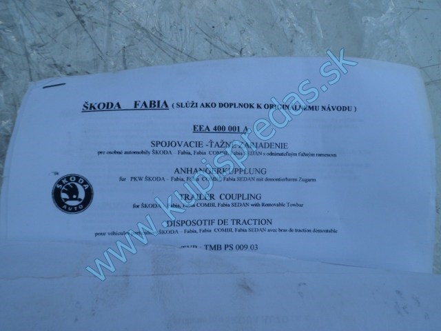 ťažné zariadenie na škodu fábiu 1 kombi, combi